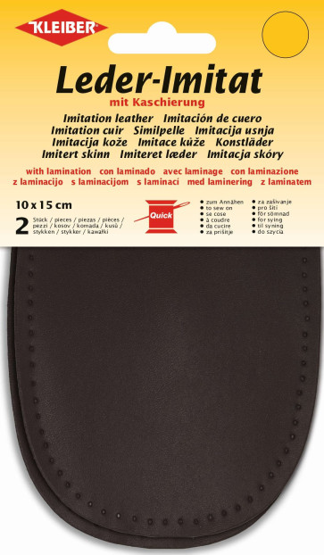 KLEIBER Leder-Im.at m. Kaschierung 2x10cmx15cm/dklbraun