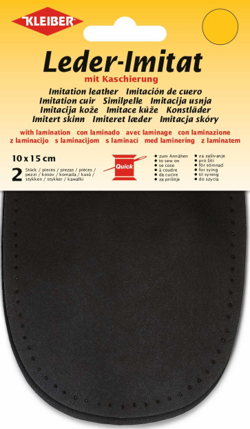 KLEIBER Leder-Imitat mit Kaschierung 2x10cmx15cm/schwarz