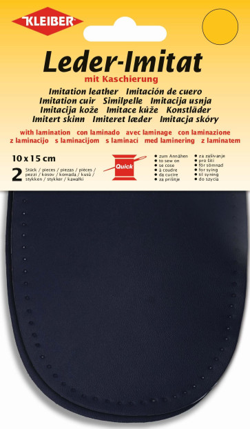 KLEIBER Leder-Imitat mit Kaschierung 2x10cmx15cm/marine
