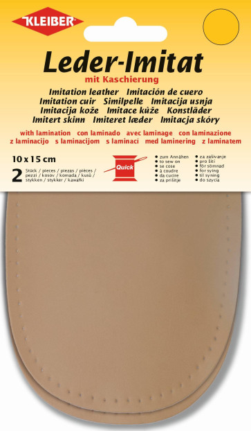KLEIBER Leder-Imitat mit Kaschierung 2x10cmx15cm/beige