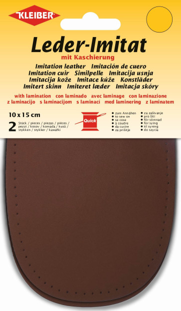 KLEIBER Leder-Im.at m. Kaschierung 2x10cmx15cm/mbraun