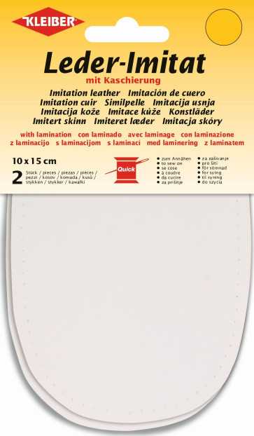 KLEIBER Leder-Imitat mit Kaschierung 2x10cmx15cm/weiß