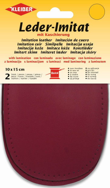 KLEIBER Leder-Imitat mit Kaschierung 2x10cmx15cm/bordeaux