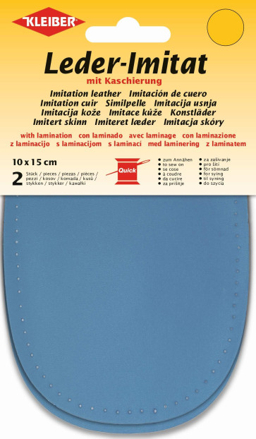 KLEIBER Leder-Imitat mit Kaschierung 2x10cmx15cm/aqua