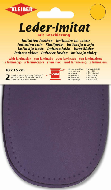 KLEIBER Leder-Imitat mit Kaschierung 2x10cmx15cm/lila