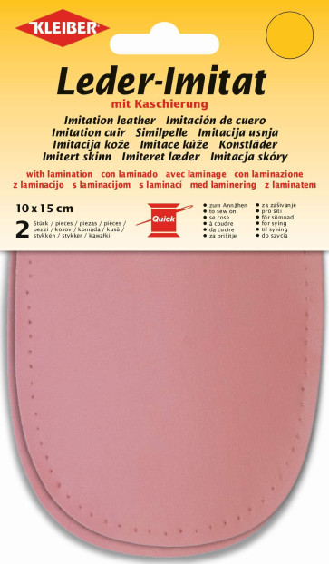 KLEIBER Leder-Imitat mit Kaschierung 2x10cmx15cm/rosa