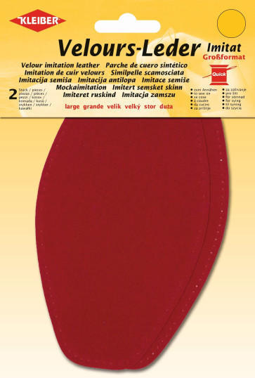 KLEIBER Velours-Leder-Imitat groß 2x18,5cmx9,5cm/rot