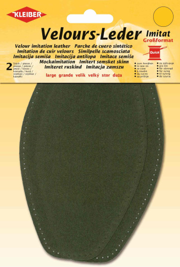 KLEIBER Velours-Leder-Imitat groß 2x18,5cmx9,5cm/oliv