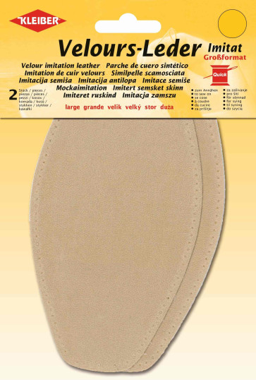 KLEIBER Velours-Leder-Imitat groß 2x18,5cmx9,5cm/sand