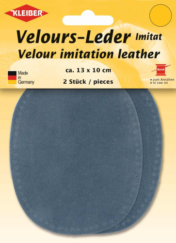 KLEIBER Velours-Leder-Imitat klein 2x13cmx10cm/taubenblau