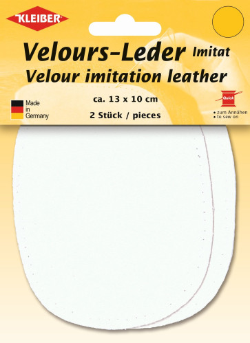 KLEIBER Velours-Leder-Imitat klein 2x13cmx10cm/weiss