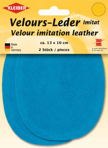 KLEIBER Velours-Leder-Imitat klein 2x13cmx10cm/mittelblau