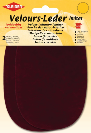 KLEIBER Velours-Leder Imitat beids. 2x10cmx15cm/bordeaux