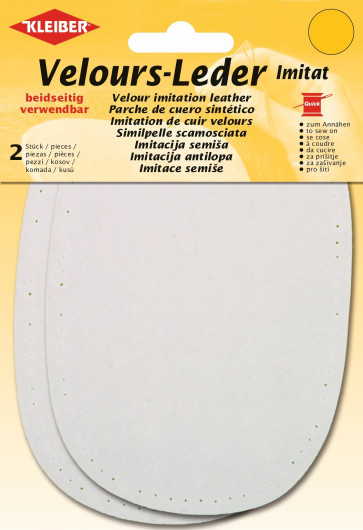 KLEIBER Velours-Leder Imitat beidseitig 2x10cmx15cm/beige
