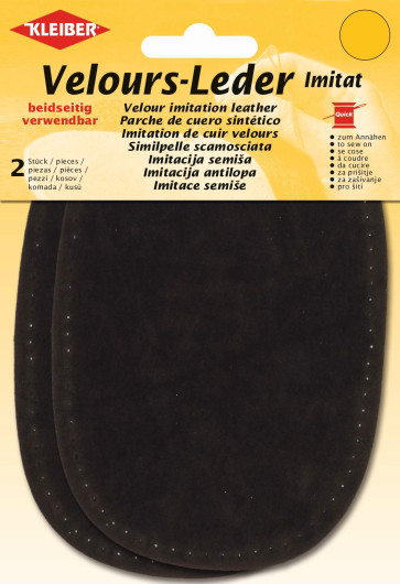 KLEIBER Velours-Leder Imitat beids. 2x10cmx15cm/dklbraun