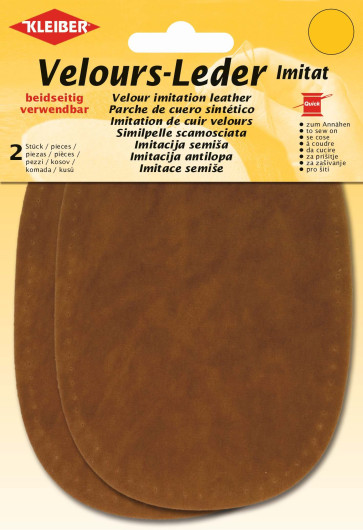 KLEIBER Velours-Leder Im.at beidseitig 2x10cmx15cm/mbraun