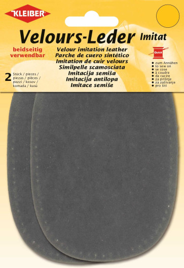 KLEIBER Velours-Leder Im.at beidseitig 2x10cmx15cm/dklgrau