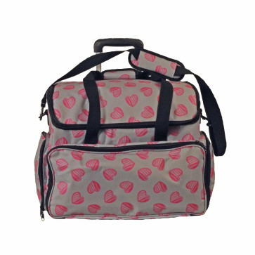 KLEIBER Nähmaschinen-Trolley Herzenpink/grau