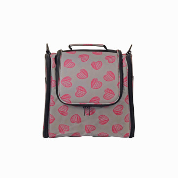 KLEIBER Garn- u Strickzubehörtasche groß  Herzenpink/grau