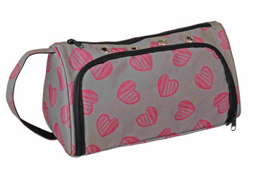 KLEIBER Garn- u Strickzubehörtasche klein  Herzenpink/grau