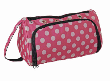 KLEIBER Garn- und Strickzubehörtasche klein  pink/weiß