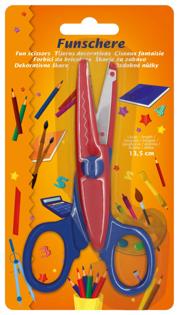 KLEIBER Fun-Schere - Zackenschnitt 135mm/rot-blau