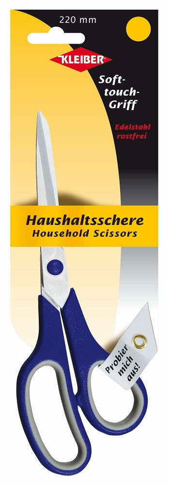 KLEIBER Soft-Touch-Haushaltsschere 220mm/blau