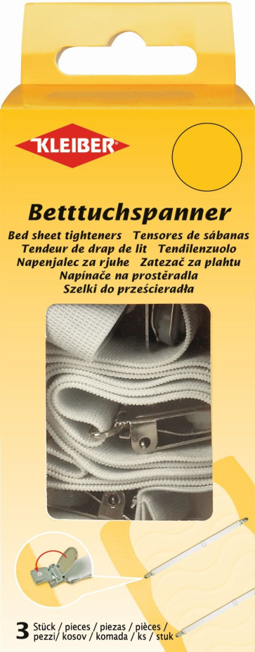 KLEIBER Betttuchspanner 3St./weiß