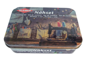 KLEIBER Nähset in Metalldose 11cmx7,5cmx3cm/nähmaschine