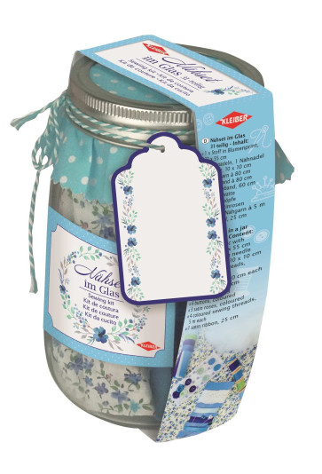 KLEIBER Nähset im Glas 31-teilig/blau
