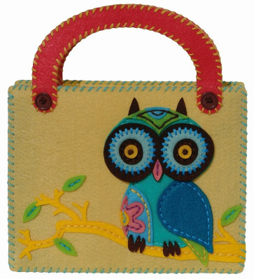 KLEIBER Filztasche Eule gelb