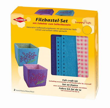 KLEIBER Filzbastelset-Box blau/lila,2Stk.