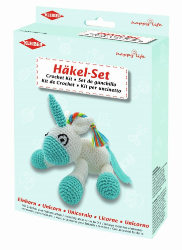 KLEIBER Häkeltier Einhorn 19x6cm/weiß