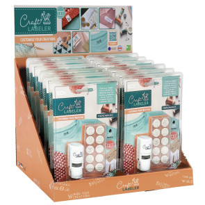 CRAFT LABELER Textil Stempel Handmade Display (12 Stück)