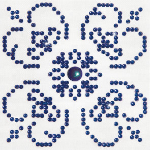 DIAMOND DOTZ White on Blue 10.2 x 10.2 cm  (3 St)