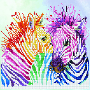 DIAMOND DOTZ Rainbow Zebras 40x40 cm