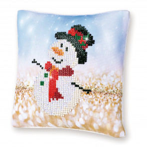 DIAMOND DOTZ Kissen Snowman Top Hat Pillow 18x18cm  (2 St)