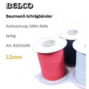 Schrägband Baumwolle Großaufmachung farbig12gg