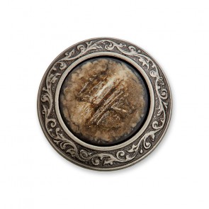 25mm Dirndlknopf altsilber mit Einlage,  mit Öse