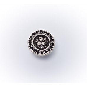 28mm Dirndlknopf Met. rf. Blumen , asi