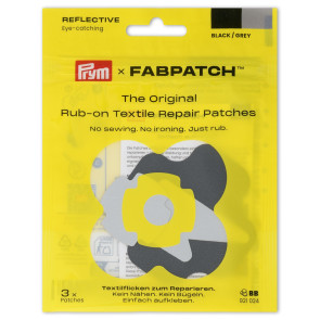 Prym Rub-on Patch REFLECTIVE schwarz/grau 3St #