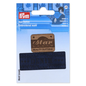 Prym Appl.Denim/Star aufb.blau-beige 2St #