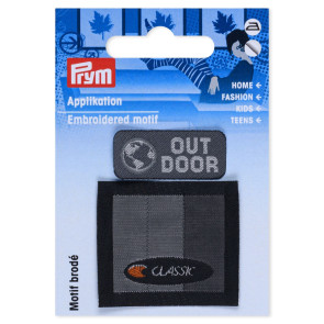 Prym Appl. Outdoor aufb.grau/schwarz 2ST