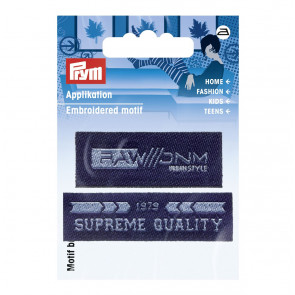 Prym Applikation Label SURPREME/RAW blau #