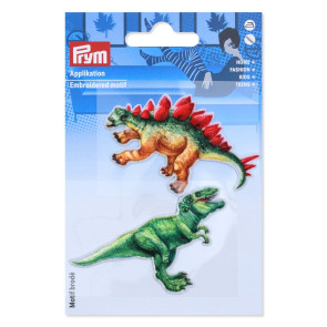 Prym Appl.Dinos aufb./selbst.rot-grün 2St #