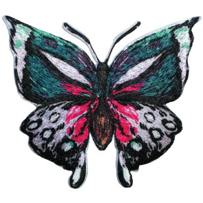 Prym Appl. Schmetterling aufbügel./selbstkl. grün/pink #