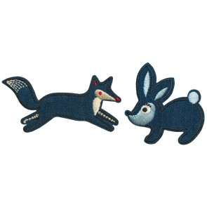 Prym Appl. Fuchs & Hase aufbügelbar/selbstklebend blau #