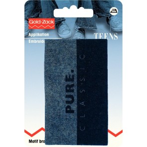 Prym Applikation Jeanslabel dunkelblau Rechteck Pure Classic