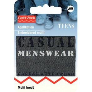 Prym Applikation Jeanslabel schwarz Rechteck Casual Menswear