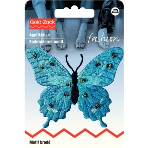 Prym Applikation Schmetterling exklusiv türkis mit Perlen